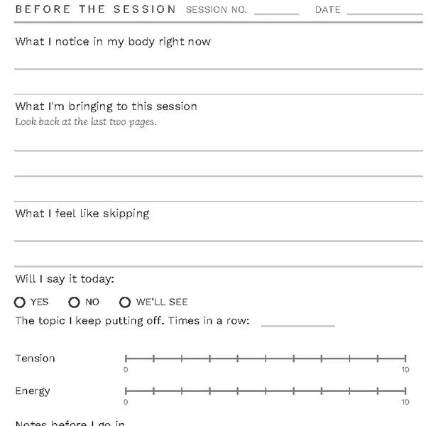 The Other Side of the Couch - "Before the session" page